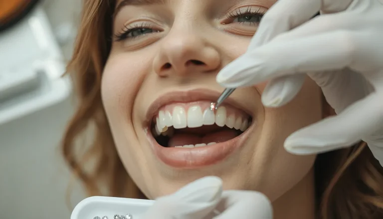 Strass dentaire danger : risques réels pour l&rsquo;émail, caries et retrait
